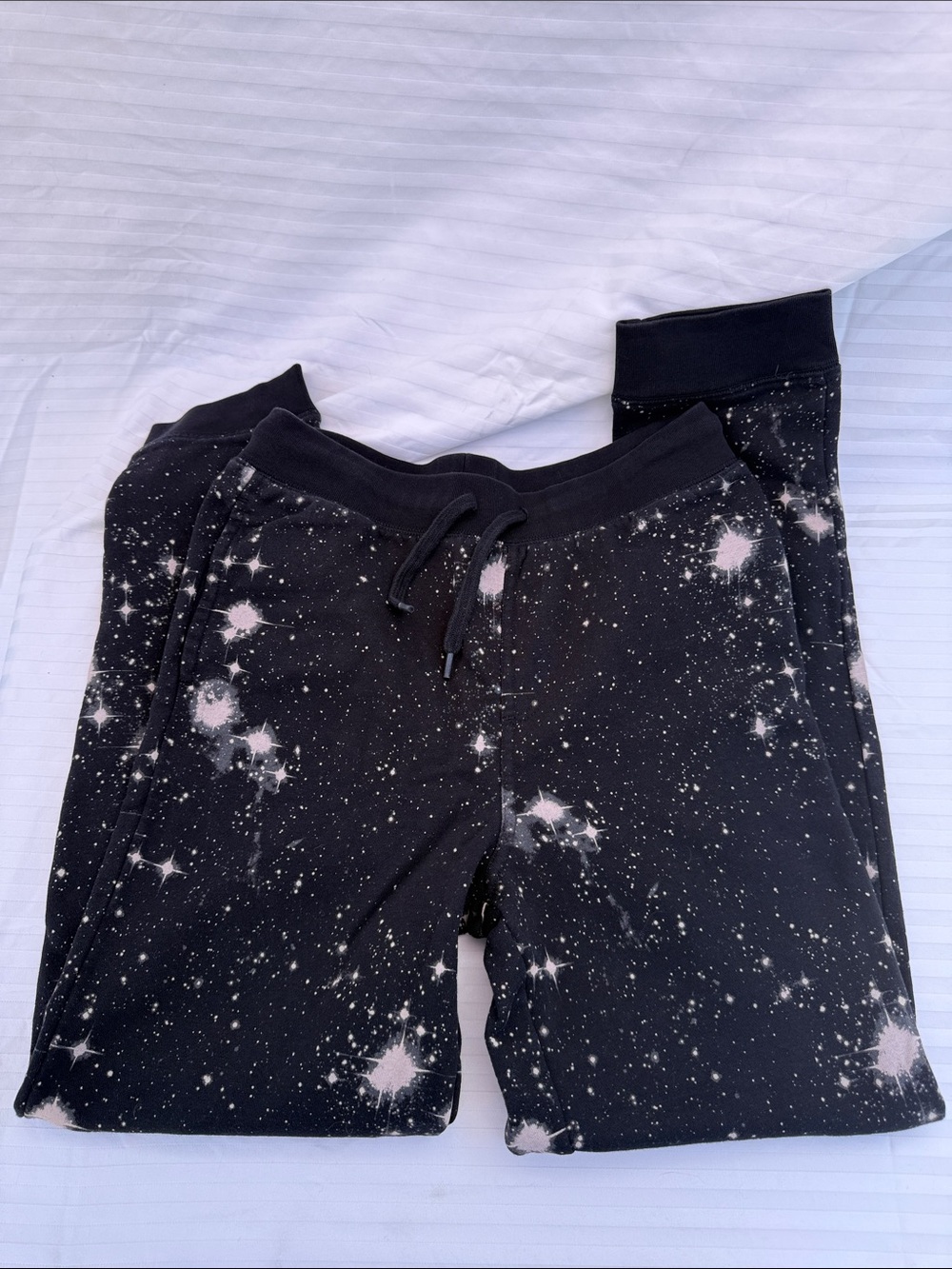 Kids Black Galaxy Print Jogger Pants
